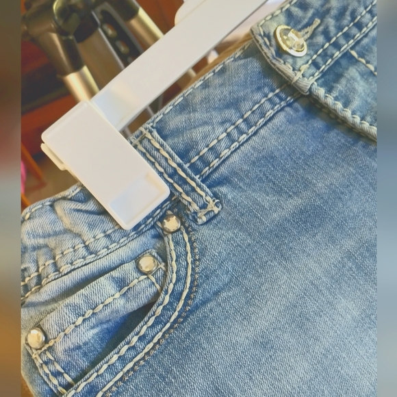Adjustable Jean Shorts with Crystals - Picture 2 of 6